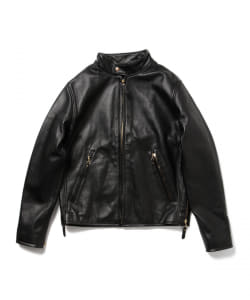 BEAMS PLUS レザー ダブルライダース M BLACKBLACK