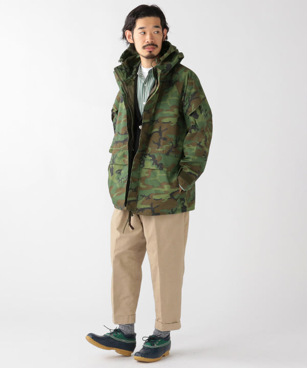 新品】BEAMS ミリタリー リバーシブルパーカ カーキ×ベージュ S