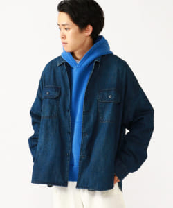 ▲【予約・イベント限定】REMI RELIEF × BEAMS PLUS / 別注 ミリタリー シャツ ワイド デニム
