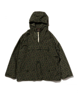 ▲BEAMS PLUS / ナイロン ジオメトリック プリント ユーロ スポーツアノラック