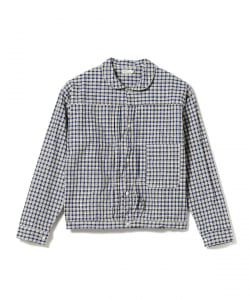 ▲WAREHOUSE & CO. / Lot 2166 INDIGO CHECK ROUND COLLAR JACKET