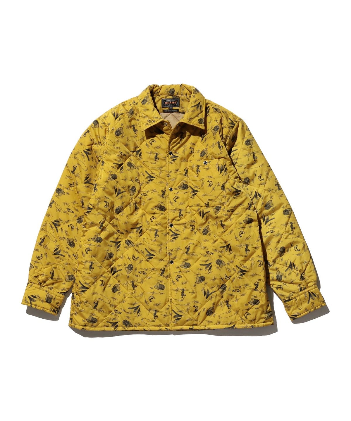 ナイロン キルト シャツ ジャケット ブルゾン MEN YELLOW L ナイロン キルト シャツ ジャケット ブルゾン MEN YELLOW L
