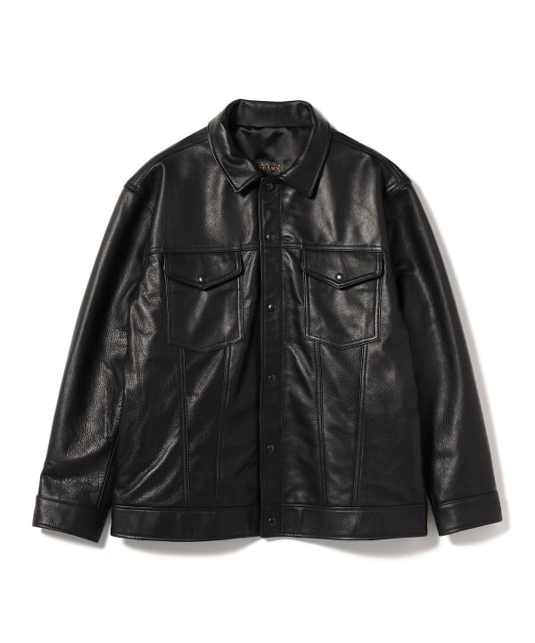 BEAMS PLUS（ビームス プラス）BEAMS PLUS / Trucker jacket Leather ...