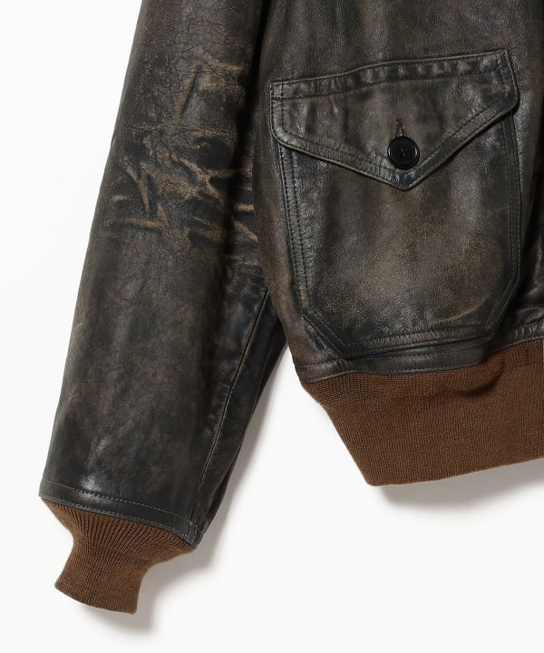 最終割！RRL Indigo Leather Bomber Jacket Indigo Leather Bomber Jacket
