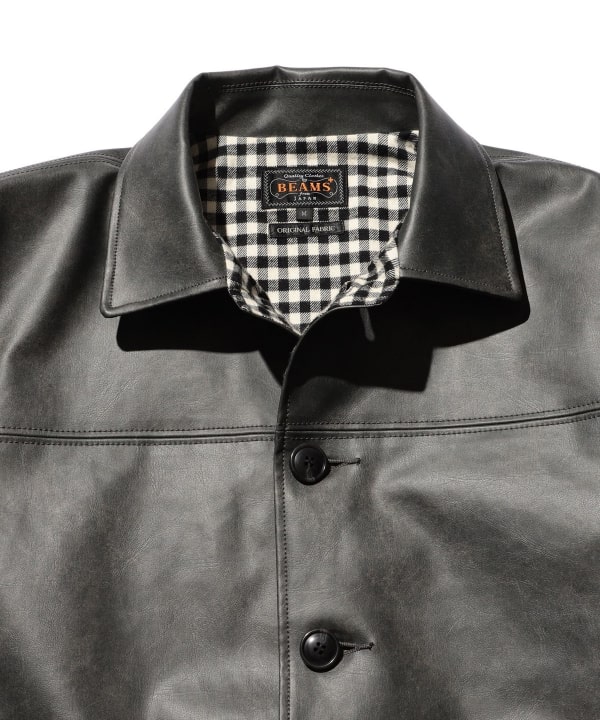 BEAMS PLUS（ビームス プラス）Car Coat Aged Fake Leather（コート