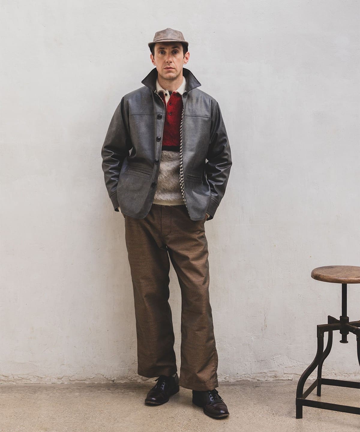 BEAMS PLUS Car Coat Aged Fake Leather (Coats BEAMS PLUS Other