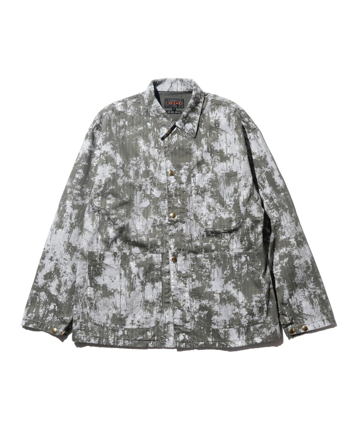 P-Man Jacket Supima Herringbone on Paint Print ブルゾン MEN OLIVE S