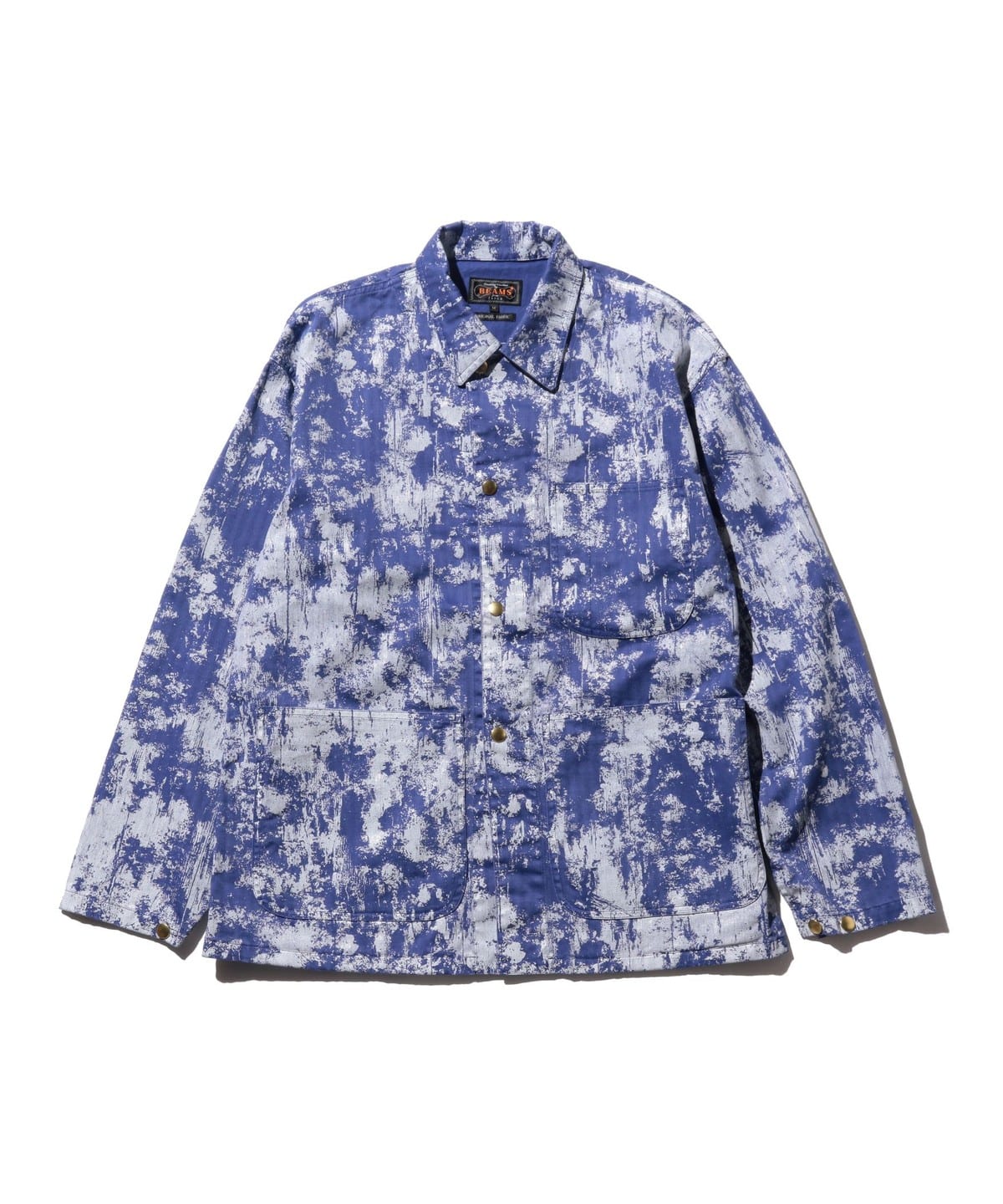 P-Man Jacket Supima Herringbone on Paint Print ブルゾン MEN BLUE XL