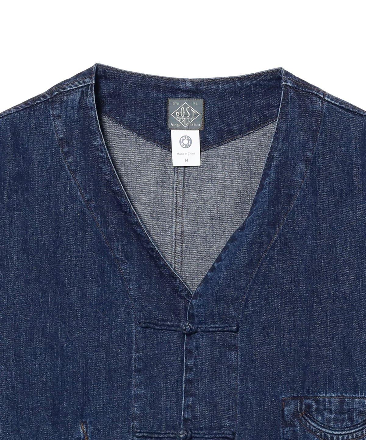 Post Overalls チャイナJK ライトデニム メンズ
