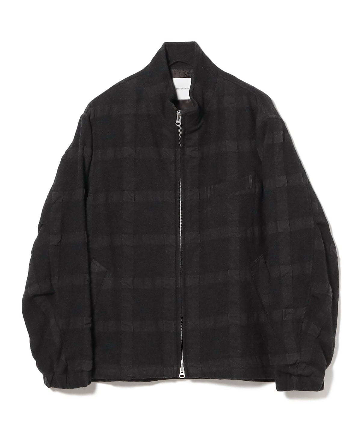 sage de cret サージュデクレ / CHECK Zip Up SHORT JACKET ジャケット MEN Charcoal M sage de cret サージュデクレ / CHECK Zip Up SHORT JACKET ジャケット MEN Charcoal M