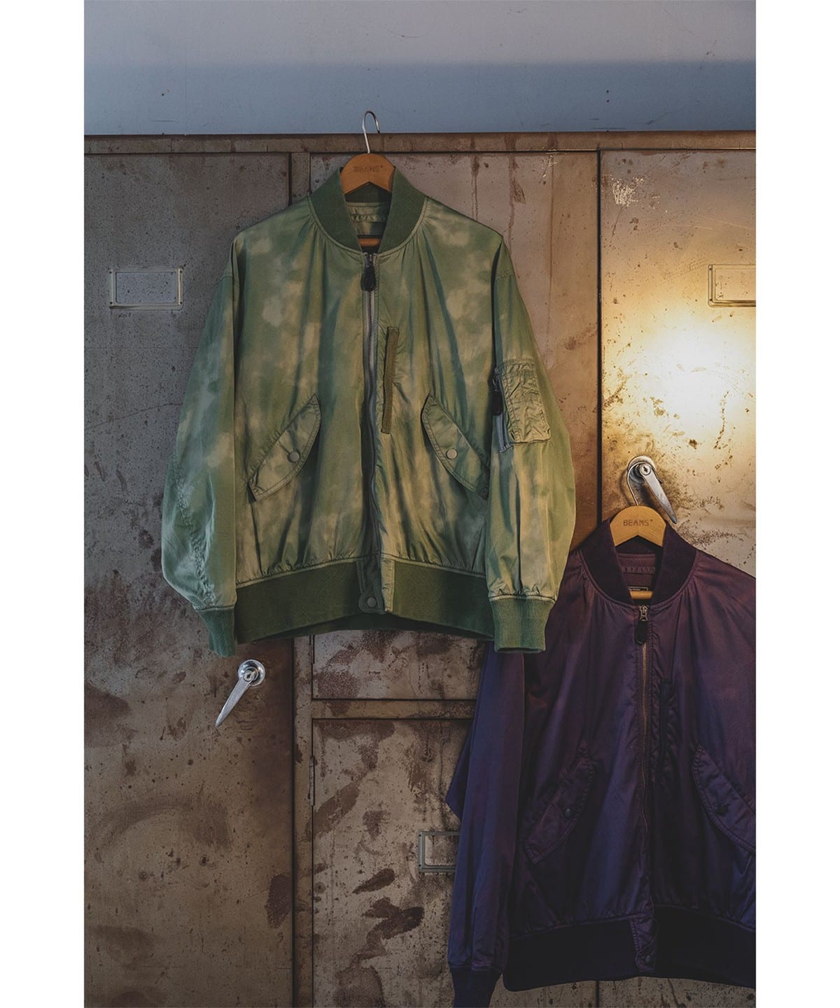 beams plus mil flight ブルゾン サテン Beams Plus Olive MIL Flight Jacket Iridescent Twill - Mildblend