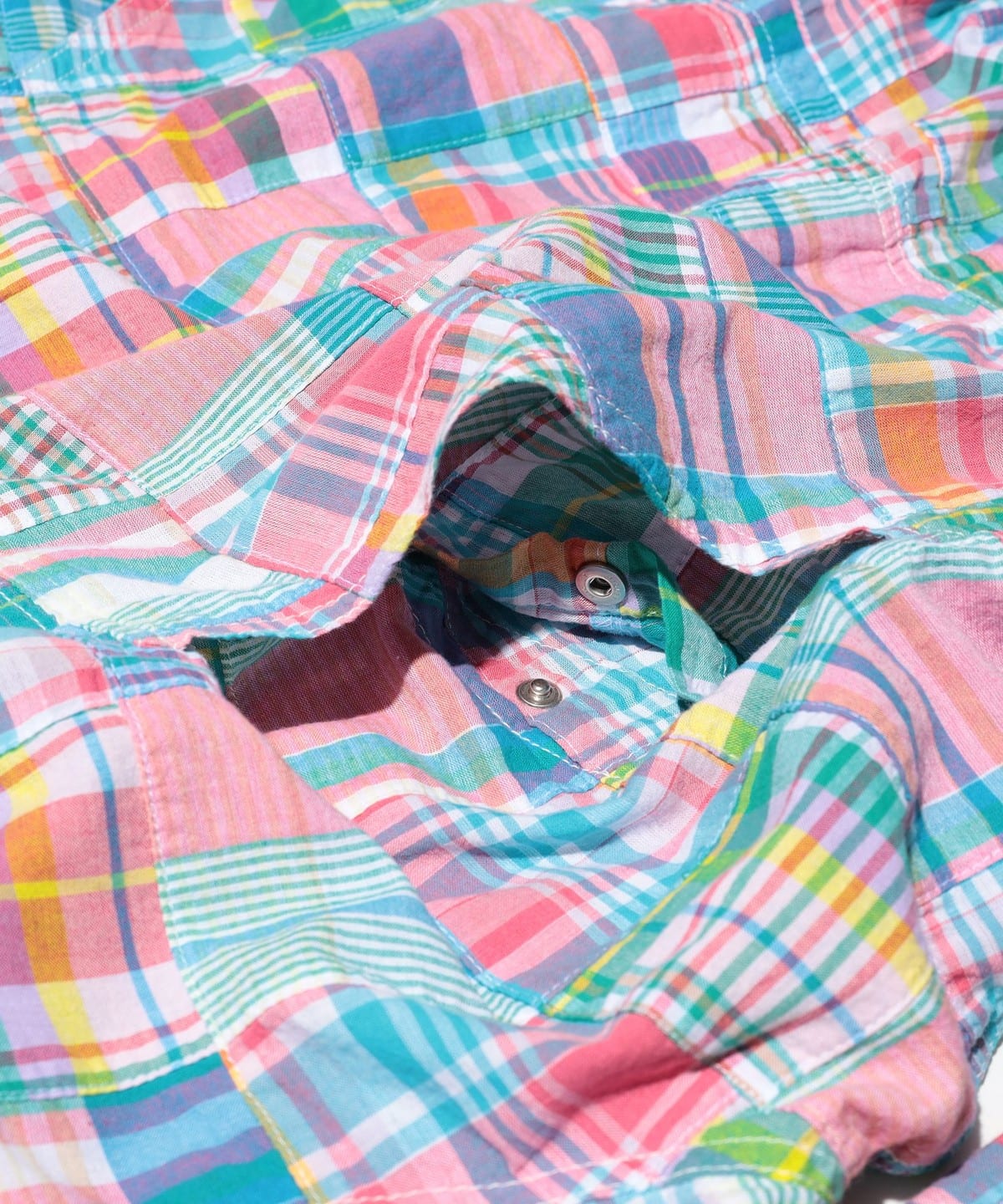 BEAMS PLUS（ビームス プラス）MIL Smock Patchwork Madras Pink