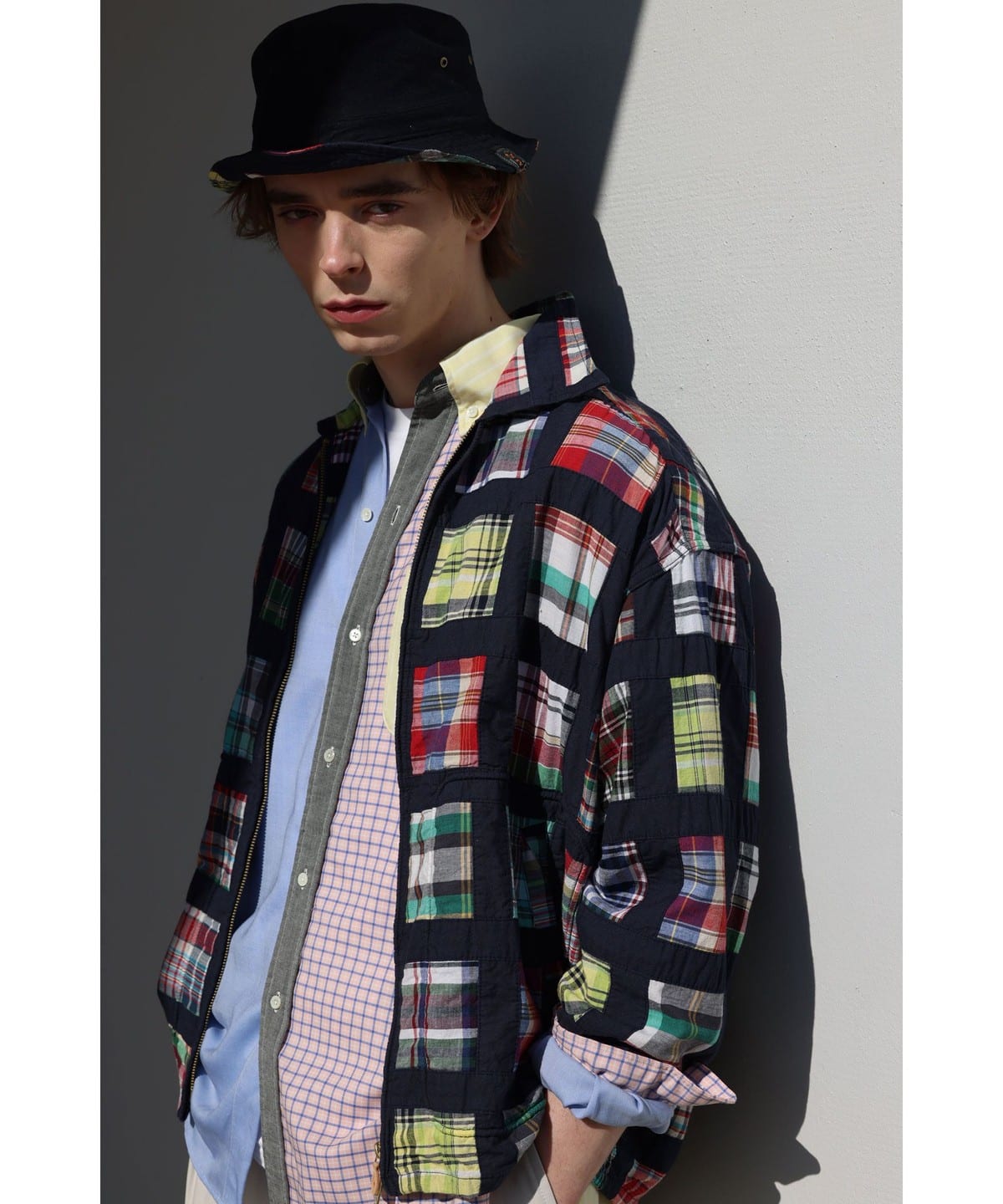 BEAMS PLUS Short Blouson Window Patchwork Madras (BEAMS PLUS