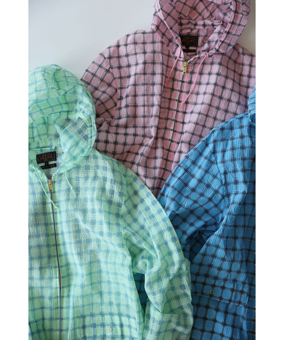 BEAMS PLUS（ビームス プラス）Swing Jacket Hoodie Nylon Airy Plaid
