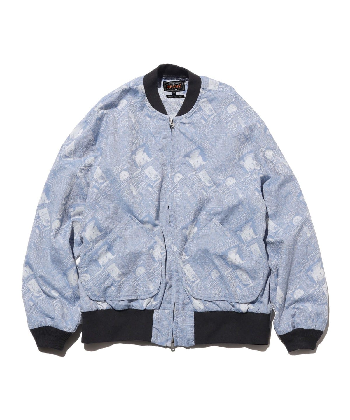 BEAMS PLUS Sports Blouson Newspaper Jacquard (blouson BEAMS PLUS 
