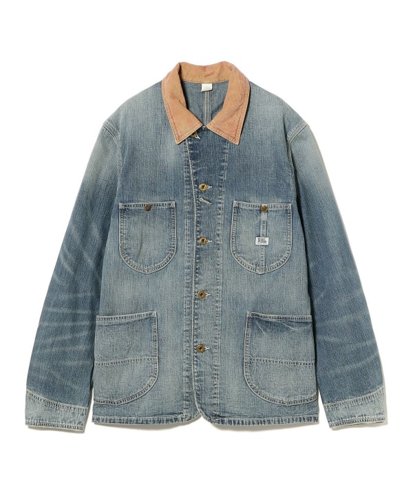 ssz カバーオール デニム indigo denim Lサイズ beams BEAMS PLUS（ビームス プラス）RRL / Corduroy-Collar Indigo