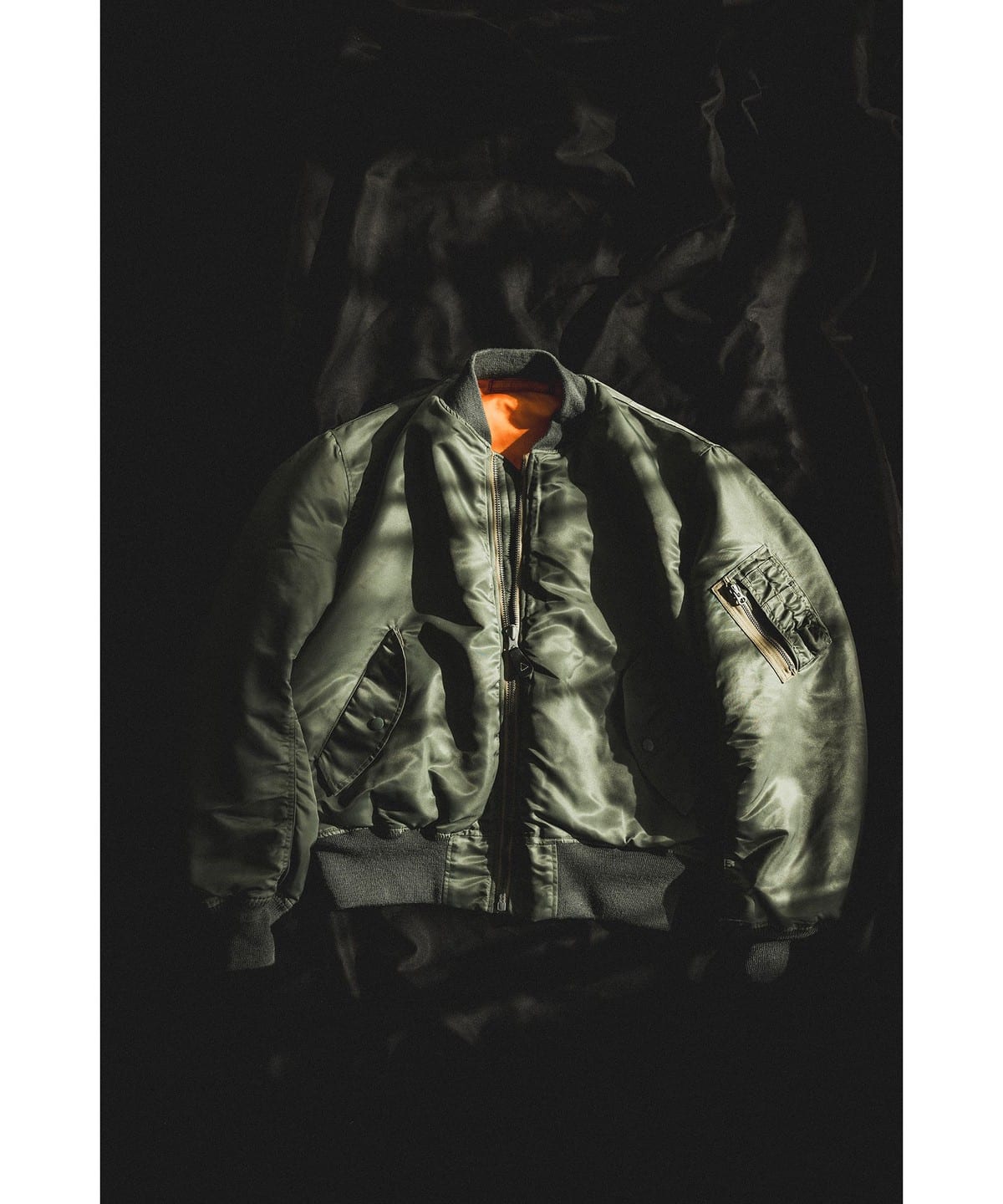 MA-1 ビームス/BEAMS カーキ L BEAMS（ビームス）リラックスフィット THERMOLITE(R) MA-1 （撥水