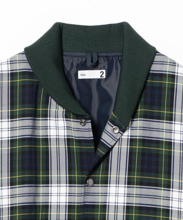 ts(s) /  Stadium Jacket - Tartan Plaid Polyester*Viscose Cloth