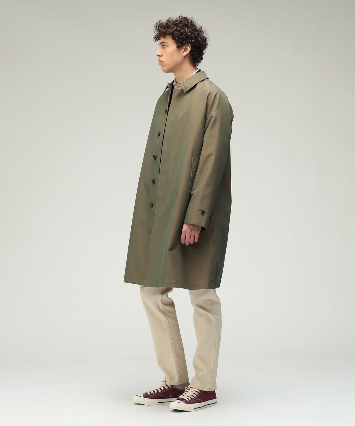 【年末値引き】BEAMSプラス ウール バルマカーンコート チャコールグレー L BEAMS PLUS（ビームス プラス）Balmacaan Coat T/C Gabardine（コート