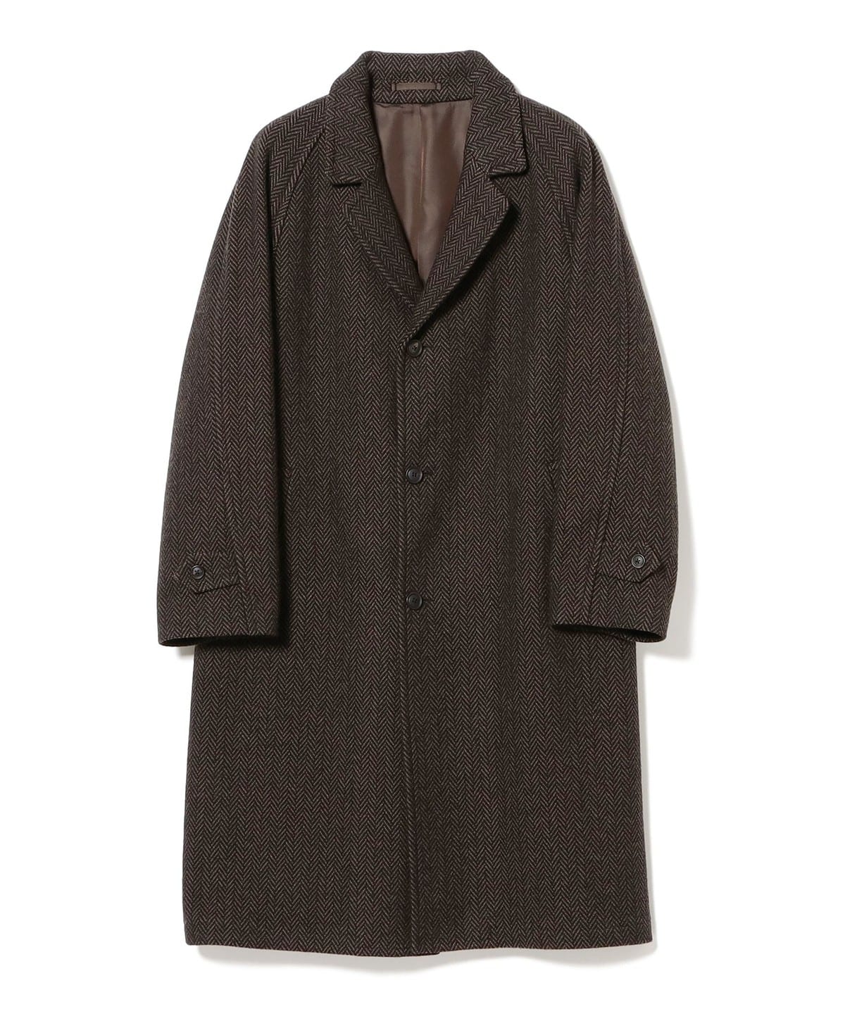 Over Coat Brown Herringbone コート MEN BROWN 40 Over Coat Brown Herringbone コート MEN BROWN 40