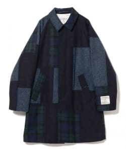 【別注】ACADEMY by Blackstock & Weber / Bal Collar Coat Harris Tweed Patchwork