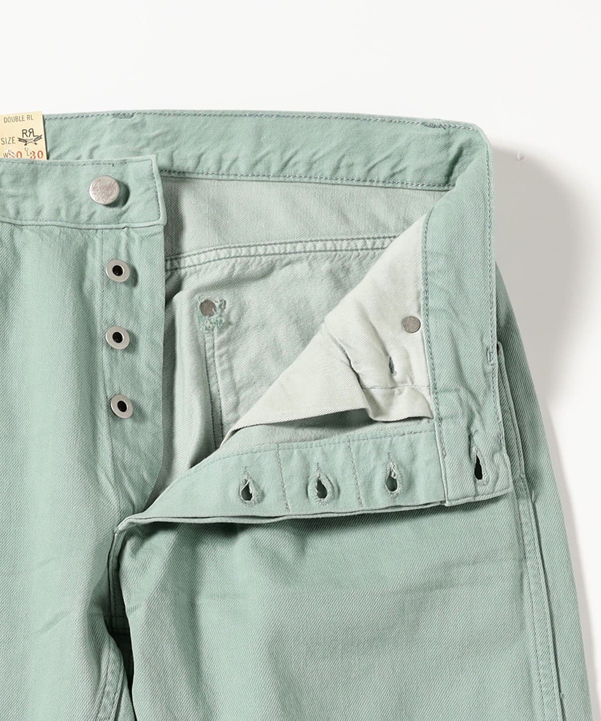 【値下げ】RRL High Slim 31x30 BEAMS PLUS（ビームス プラス）RRL / High Slim Turquoise Jeans