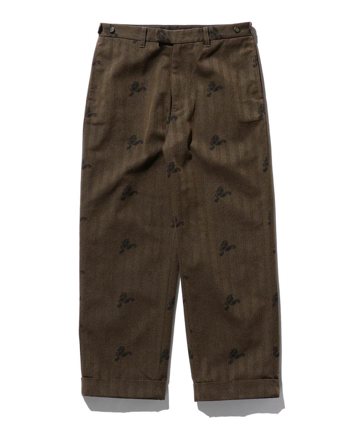 [Outlet] BEAMS PLUS / Tweed Paisley Print Wide Trousers