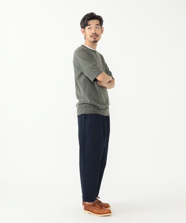 美品 21AW ビームスプラス BEAMS+ 2プリーツ チノ パンツ ワイド35cm裾幅