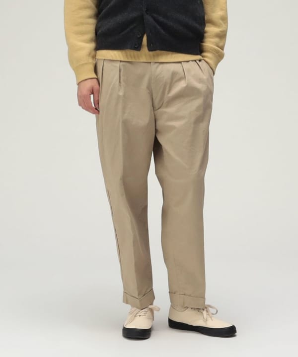 美品 BEAMS PLUS 2プリーツチノ チノパン ベージュ M 美品 BEAMS PLUS 2プリーツチノ チノパン ベージュ M BEAMS PLUS
