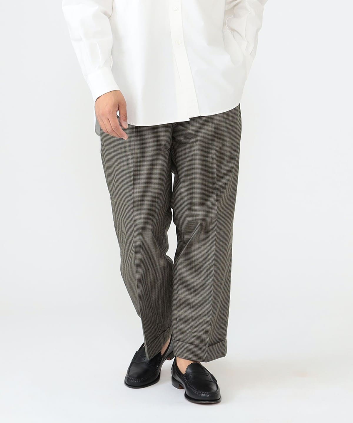 BEAMS PLUS IVY Trousers Wide TR Plaid (pants BEAMS PLUS casual