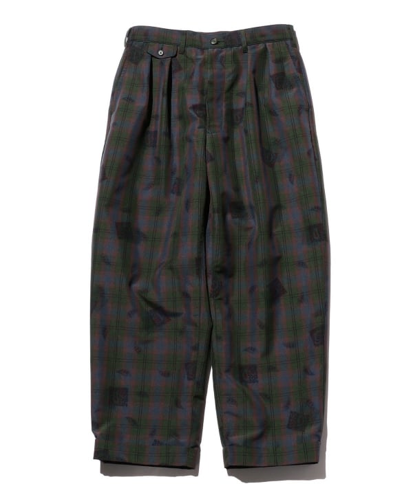 BEAMS PLUS（ビームス プラス）2 Pleats Trousers TW Plaid On Print（パンツ カジュアルパンツ）通販｜ BEAMS