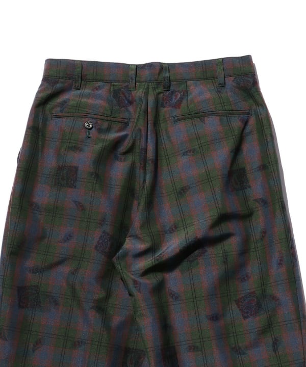 BEAMS PLUS（ビームス プラス）2 Pleats Trousers TW Plaid On Print（パンツ カジュアルパンツ）通販｜ BEAMS