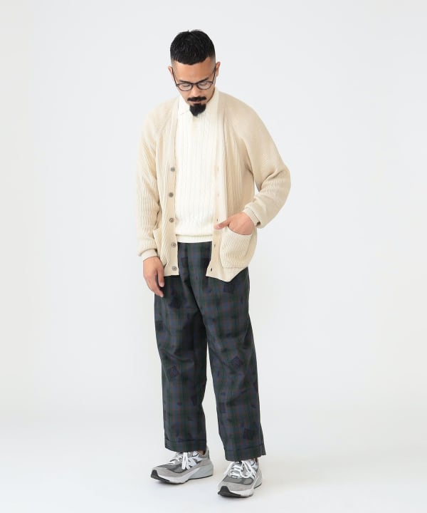 BEAMS PLUS（ビームス プラス）2 Pleats Trousers TW Plaid On Print（パンツ カジュアルパンツ）通販｜ BEAMS