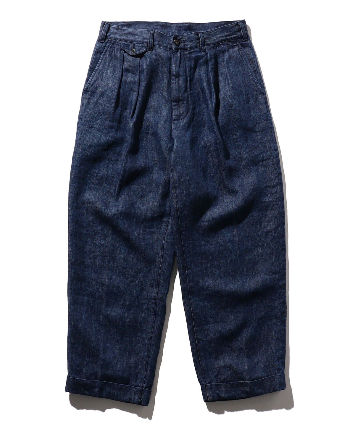 2 Pleats Trousers Twill Linen パンツ MEN INDIGO M 2 Pleats Trousers Twill Linen パンツ MEN INDIGO M