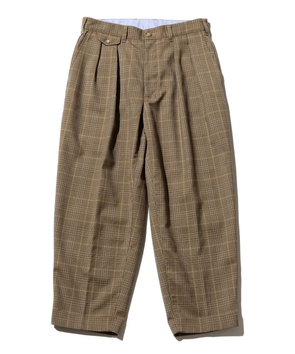 BEAMS PLUS / 2 Pleats Twill / ビームスプラス BEAMS PLUS（ビームス プラス）2 Pleats Tapered TW Twill Plaid
