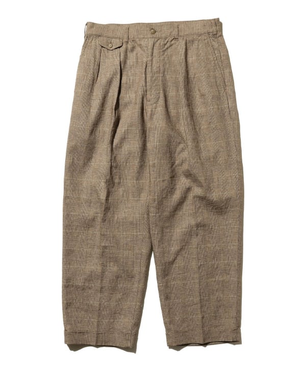 BEAMS PLUS（ビームス プラス）2 Pleats Trousers Linen Plaid（パンツ