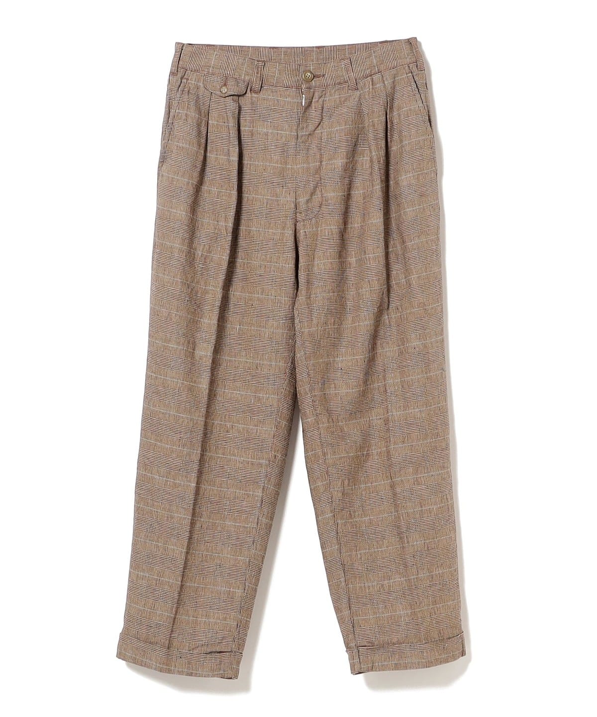 ビームスプラス　BEAMS　2 Pleats Twill サイズXL KHAKI BEAMS PLUS BEAMS PLUS Pleats Wool Polyester Wide Trousers