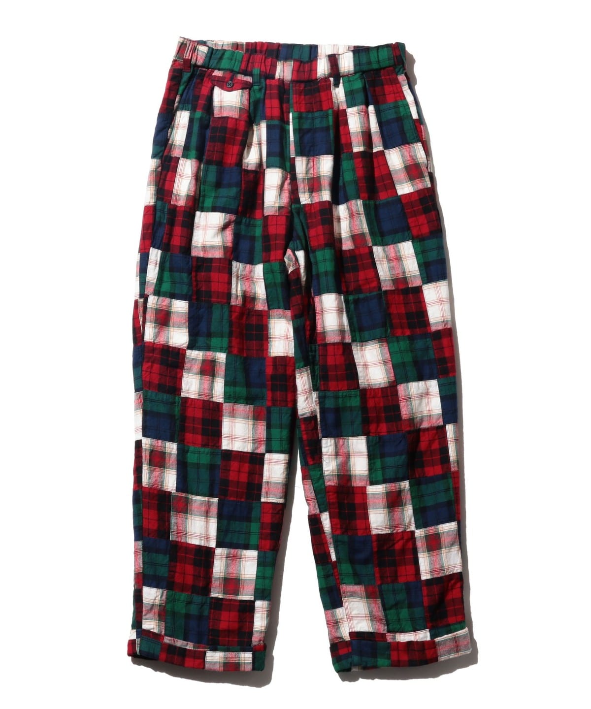 2 Pleats Relax Indian flannel Patchwork パンツ MEN P/W 小 L 2 Pleats Relax Indian flannel Patchwork パンツ MEN P/W 小 L