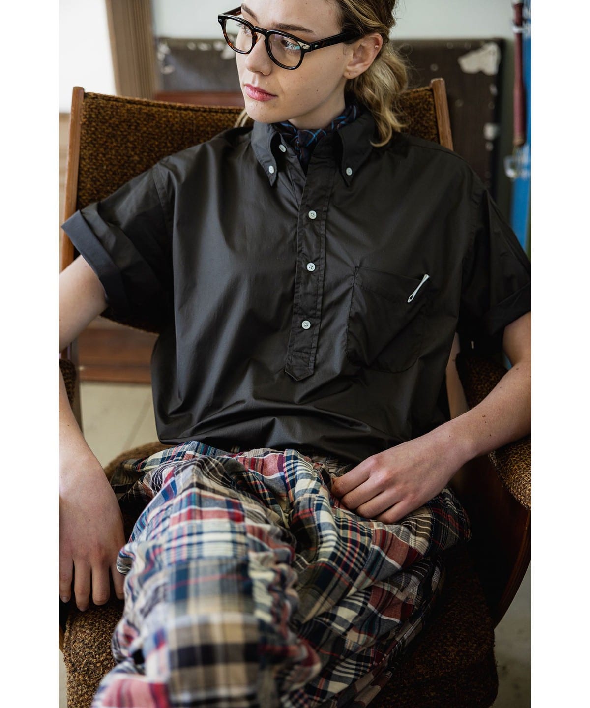 BEAMS PLUS ビームス プラス 25SS 2 Pleats Relax Trousers Patchwork Madras パッチワークチェックイージーパンツ  ミックスカラー L BEAMS PLUS（ビームス プラス）【8/6再値下げ】2 Pleats Trousers