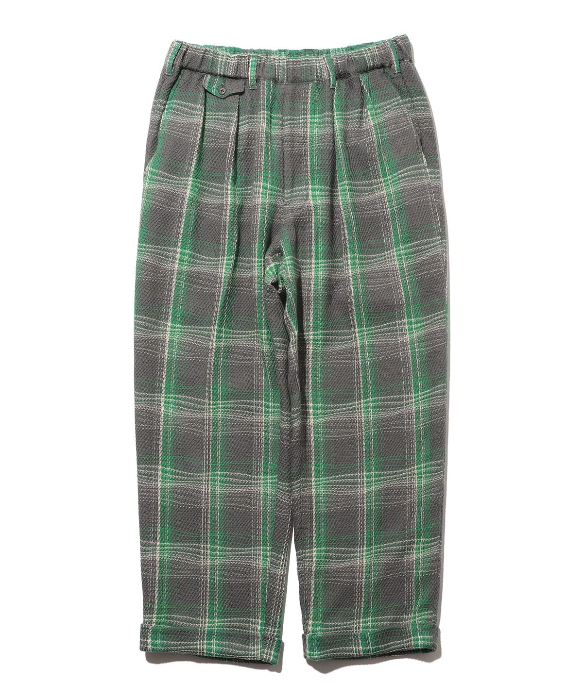 BEAMS PLUS（ビームス プラス）2 Pleats Relax Trousers Waffle Plaid
