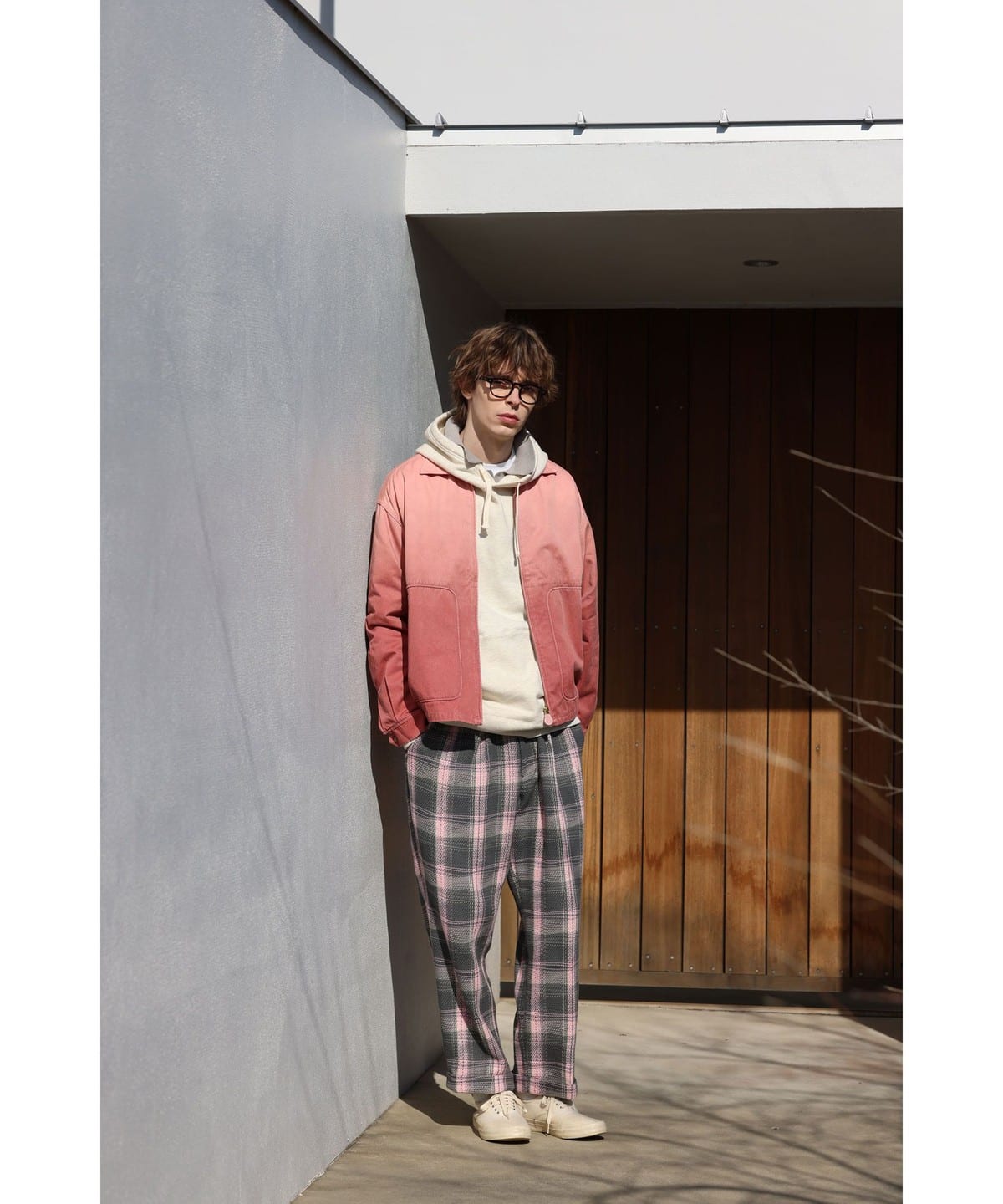 BEAMS PLUS（ビームス プラス）2 Pleats Relax Trousers Waffle Plaid