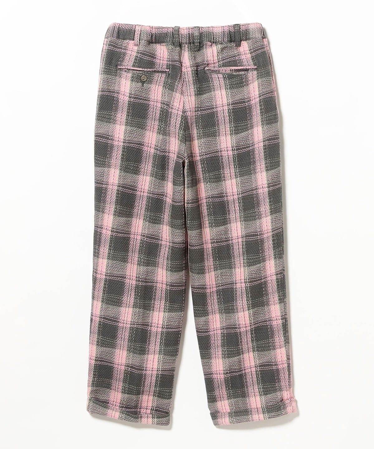 パンツ 2Pleats Relax Trousers Loose Weave Plaid パンツ 2Pleats
