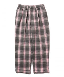 2 Pleats Relax Trousers Waffle Plaid