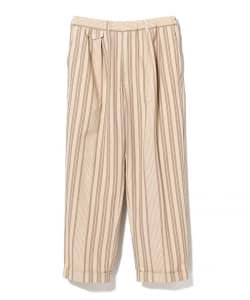 2 Pleats Relax Trousers Indian Oxford Stripe