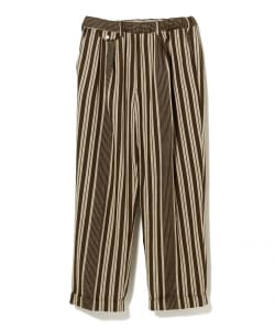 2 Pleats Relax Trousers Indian Oxford Stripe
