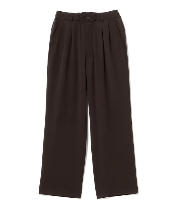 sage de cret / Polyester Rayon Wide Double pleats Pants