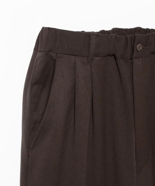 sage de cret / Polyester Rayon Wide Double pleats Pants