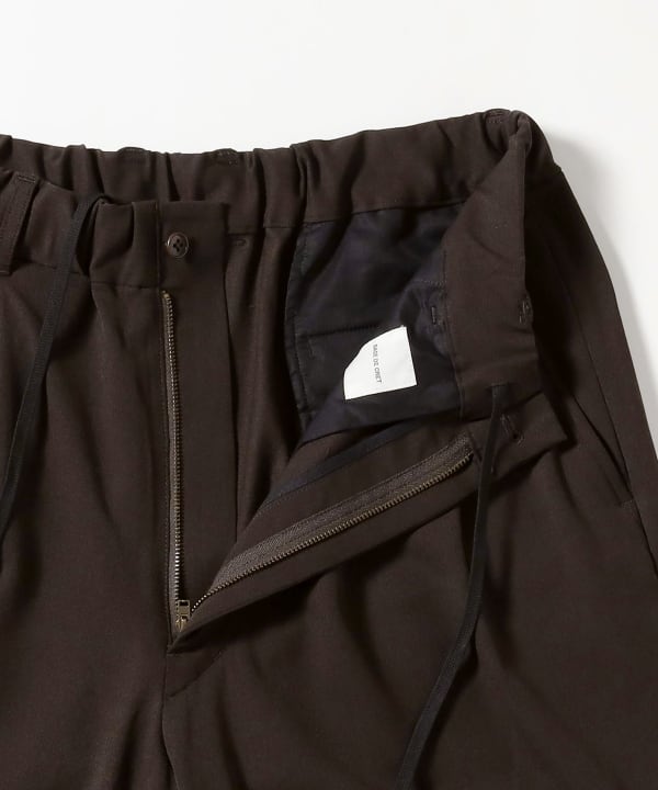 sage de cret / Polyester Rayon Wide Double pleats Pants