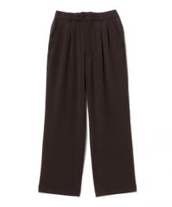 sage de cret / Polyester Rayon Wide Double pleats Pants