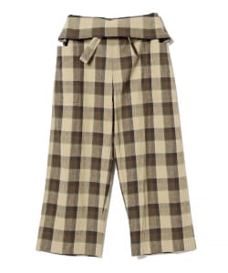 ts(s) / Irregular Block Plaid Linen Cotton Cloth Thai Pants